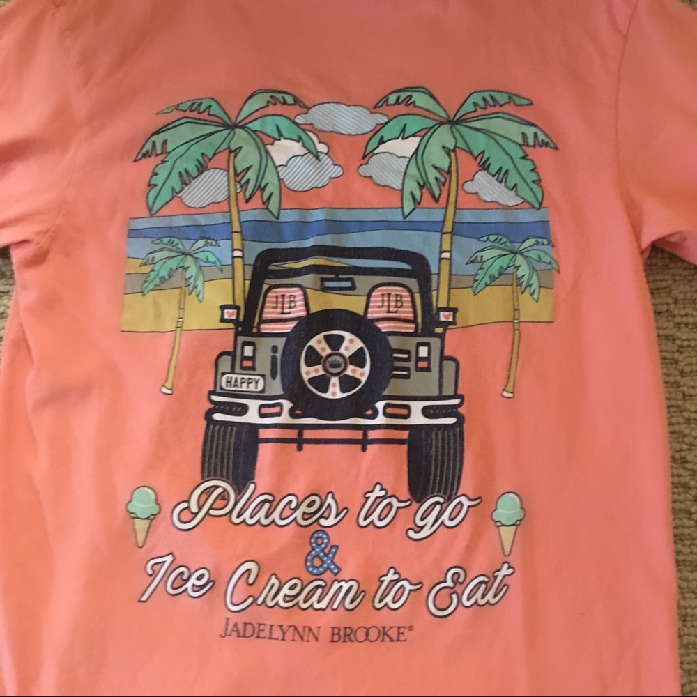 Jadelynn Brooke orangish pink tee